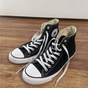 Converse High Top Sneakers - Black & Cream Interior
